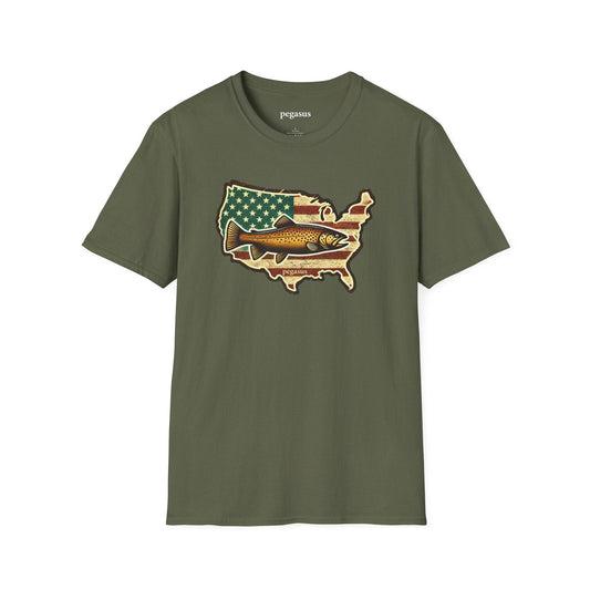 Pegasus USA Brown Trout T-Shirt - Pegasus Outdoors