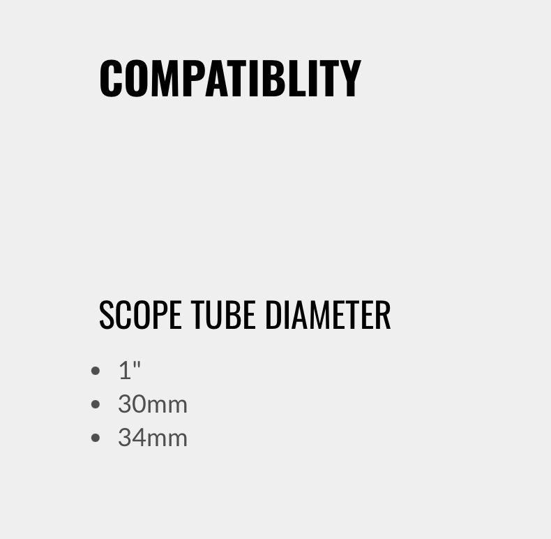 MDT Lightweight Premier Scope Rings Compatibility