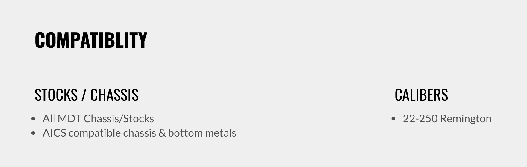 MDT Metal AICS Magazine 22-250 Rem 10 Round Compatibility