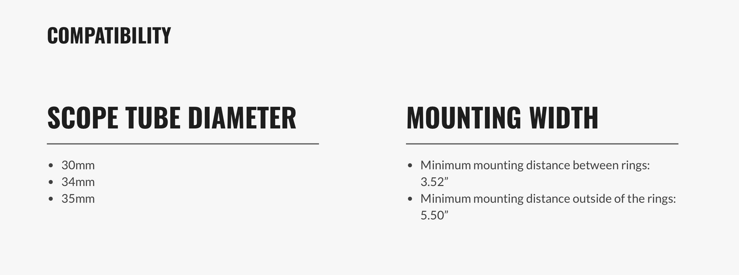 MDT One Piece Scope Mount Compatibility