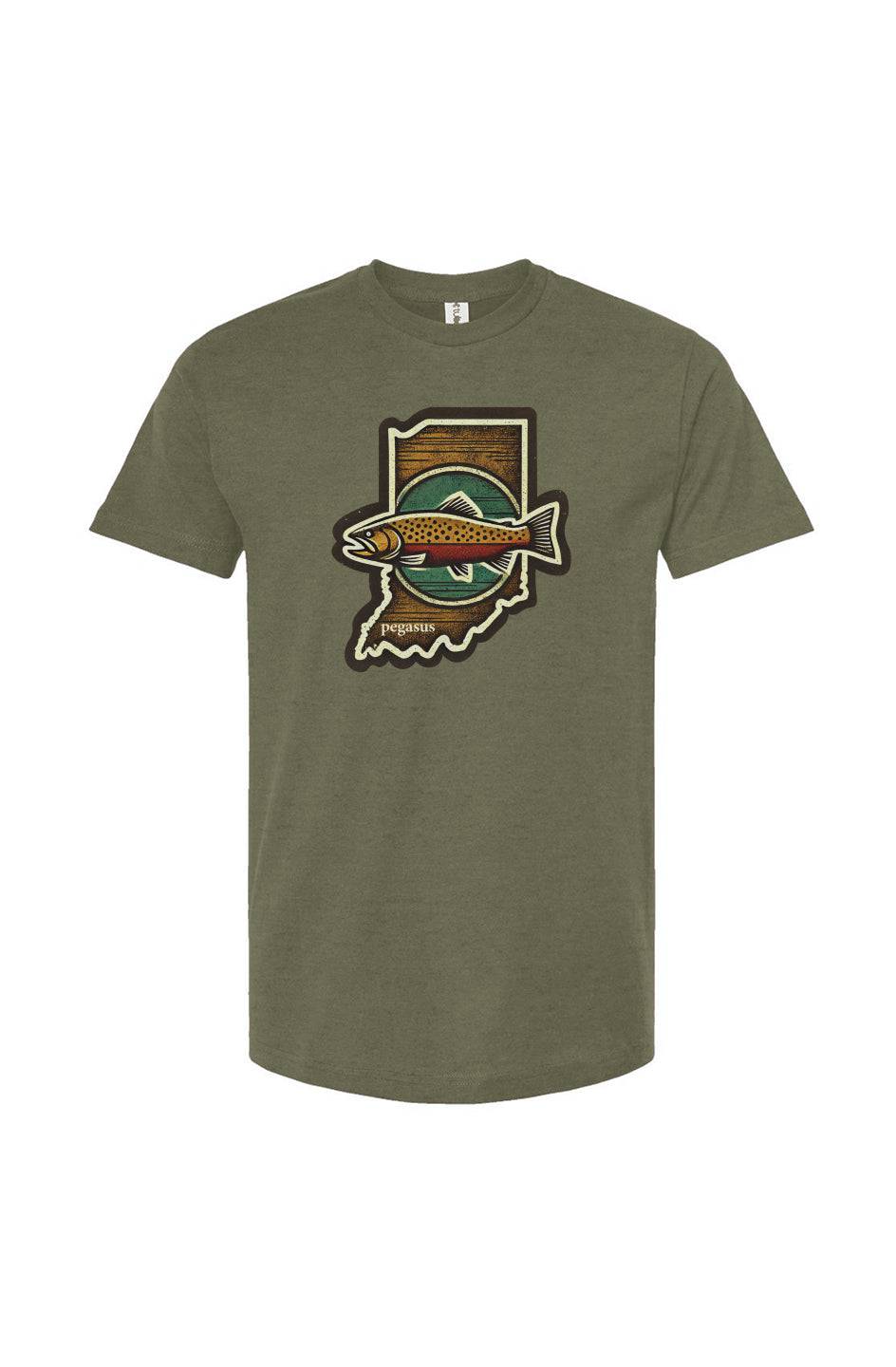 Pegasus Indiana Brown Trout T-Shirt - Pegasus Outdoors