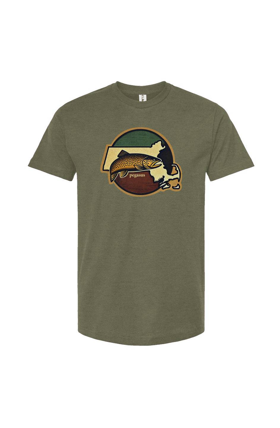 Pegasus Massachusetts Brown Trout T-Shirt - Pegasus Outdoors