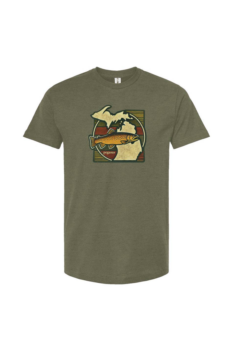 Pegasus Michigan Brown Trout T-Shirt - Pegasus Outdoors