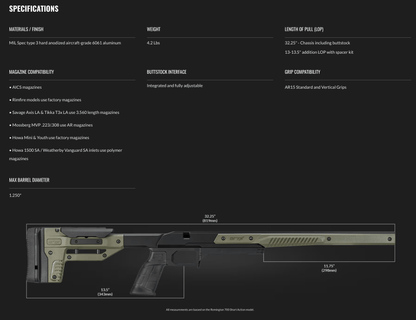 MDT ORYX Rifle Chassis System - Pegasus Outdoors