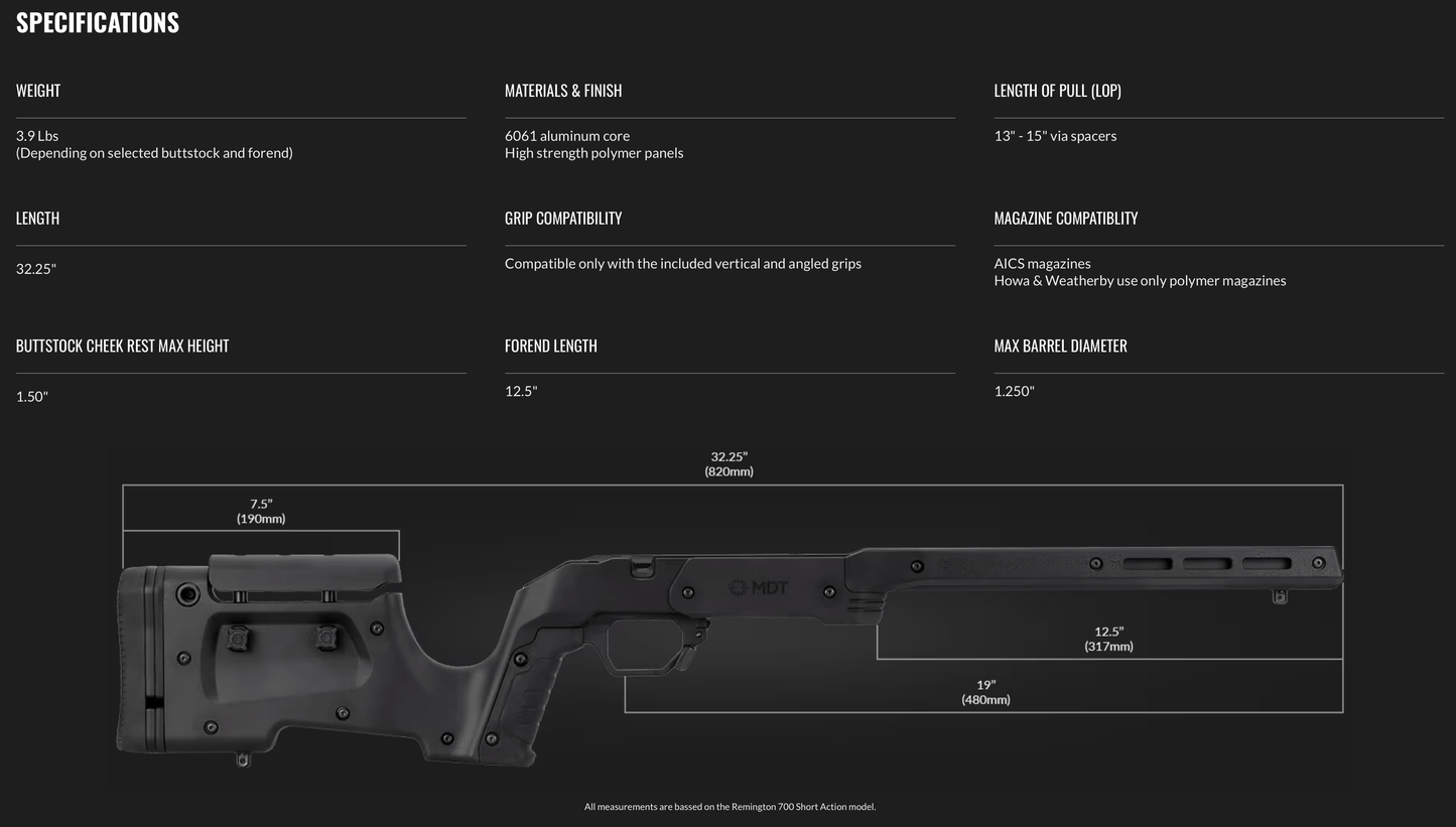 MDT XRS Rifle Chassis System - Pegasus Outdoors