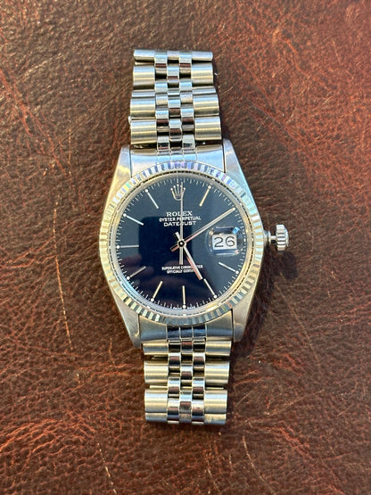 Rolex Datejust 16014 - Stainless Steel - Blue Dial - White Gold Bezel - 36MM - Vintage Pre-Owned - Pegasus Outdoors