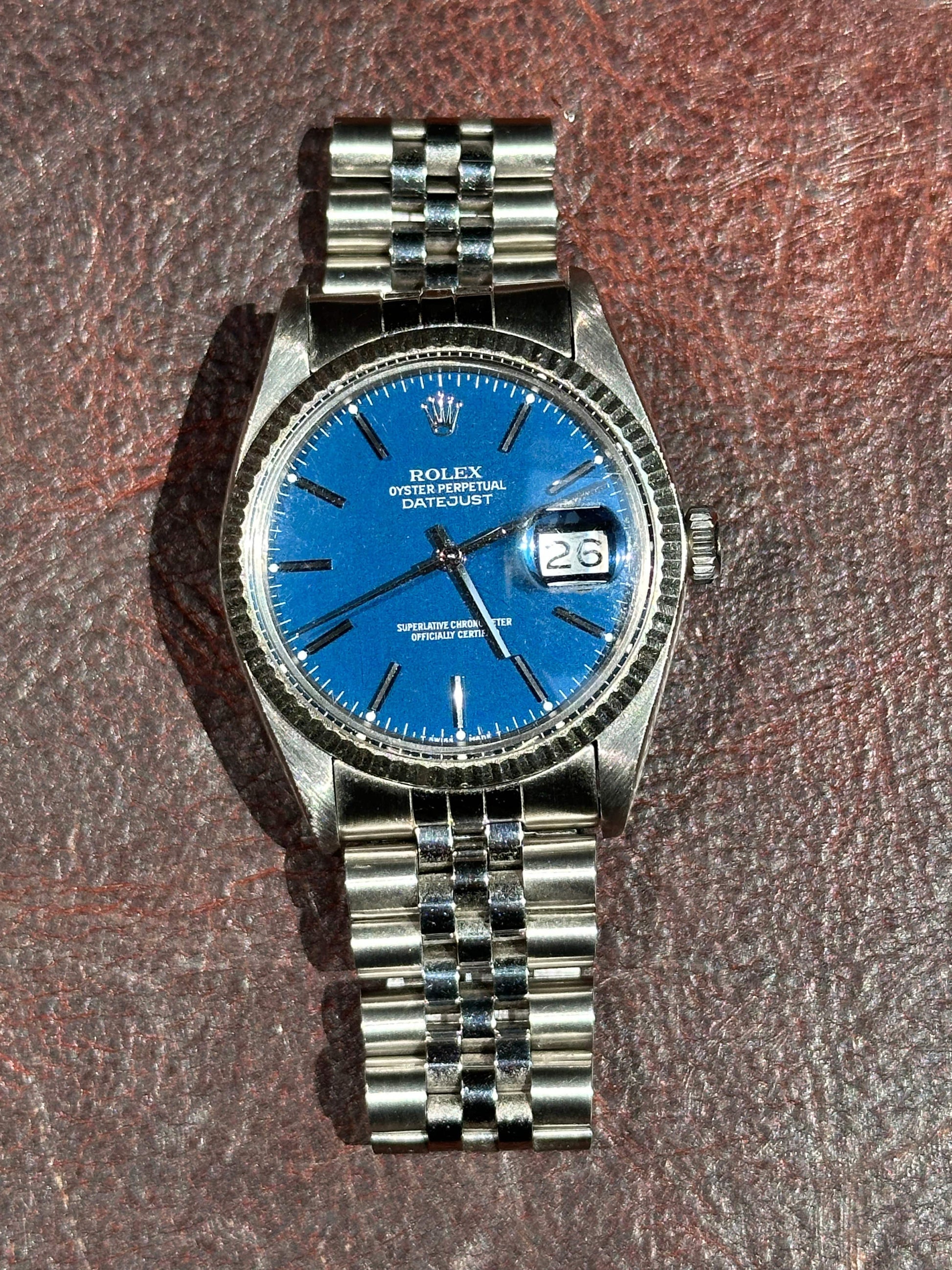 Rolex Datejust 16014 - Stainless Steel - Blue Dial - White Gold Bezel - 36MM - Vintage Pre-Owned - Pegasus Outdoors